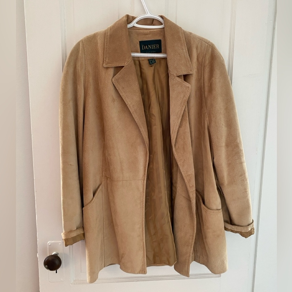 Danier Camel Suede Leather Coat